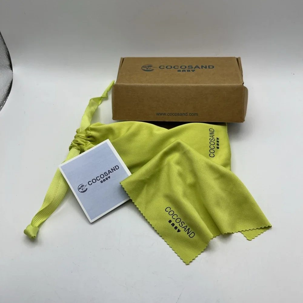COCOSAND White Cateye Baby Sunglasses with Pink Strap